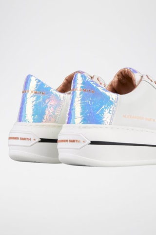 Baskets plateformes en cuir de taureau Lancaster - Blanc