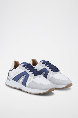 Baskets Liverpool - Blanc et bleu marine