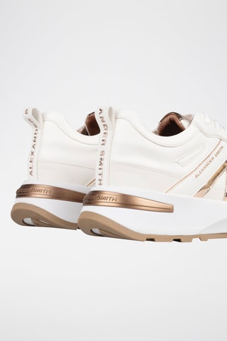 Baskets plateformes - Blanc et doré