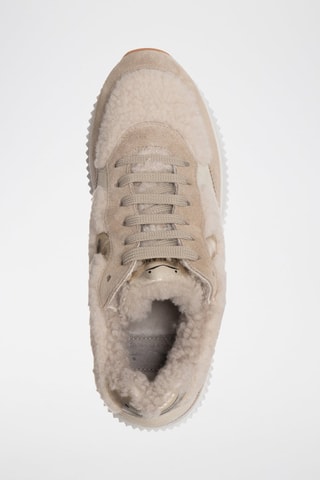 Baskets fourrées en cuir - Beige