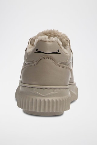 Baskets fourrées en cuir - Taupe