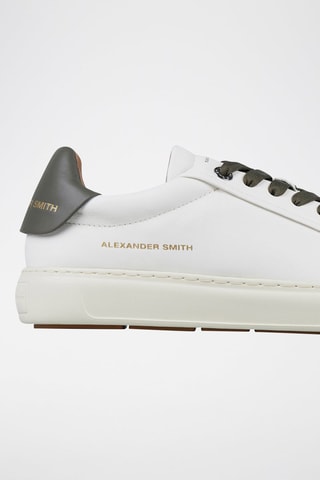 Baskets en cuir - Blanc et kaki