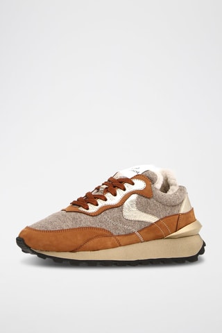 Baskets plateformes en cuir Qwark - Marron