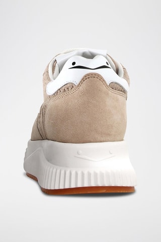 Baskets plateformes en nubuck - Beige