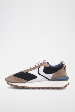 Baskets en cuir Qwark - Taupe et noir