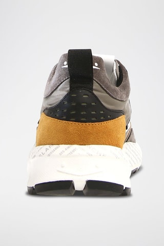 Baskets en cuir et nubuck  Club18 -  Anthracite et moutarde