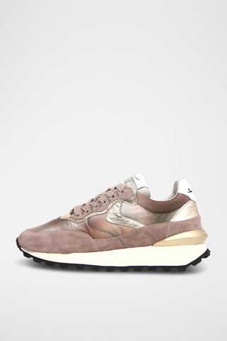 Sneakers plateformes en cuir Qwark - Vieux rose