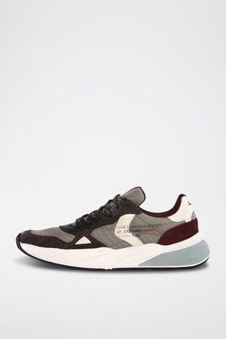 Baskets en cuir Club 21 - Anthracite et gris clair