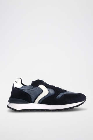 Baskets en nubuck Paris Race - Bleu marine et blanc