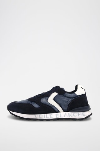 Baskets en nubuck Paris Race - Bleu marine et blanc