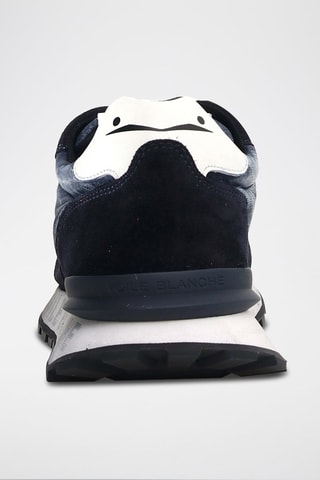 Baskets en nubuck Paris Race - Bleu marine et blanc