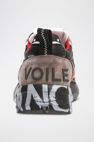 Baskets en cuir ClubB01 - Noir et rouge