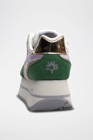 Baskets plateformes en nubuck  Deva -  Kaki et ciel