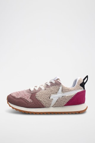 Baskets en nubuck - Vieux rose