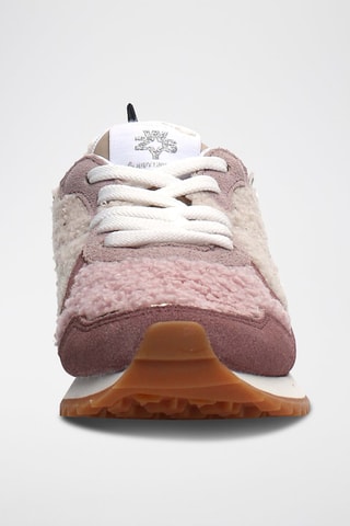 Baskets en nubuck - Vieux rose