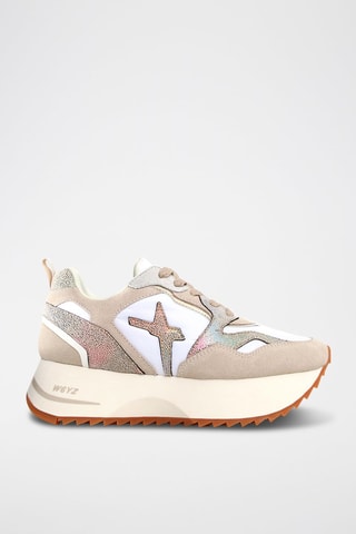 Baskets plateformes en cuir - Beige