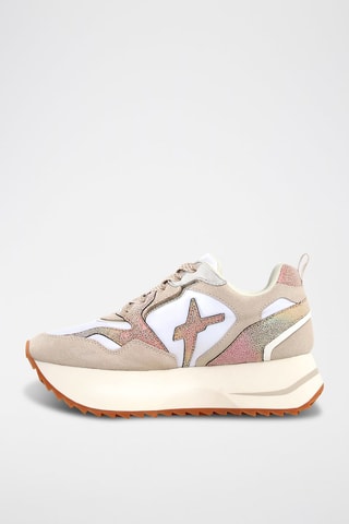 Baskets plateformes en cuir - Beige