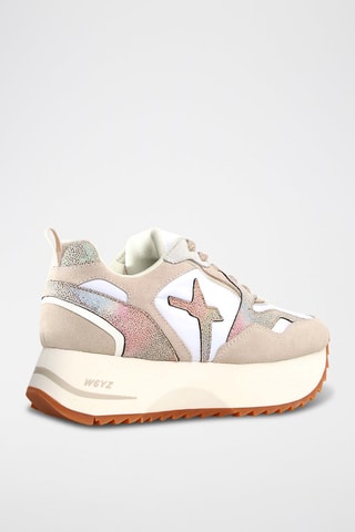 Baskets plateformes en cuir - Beige