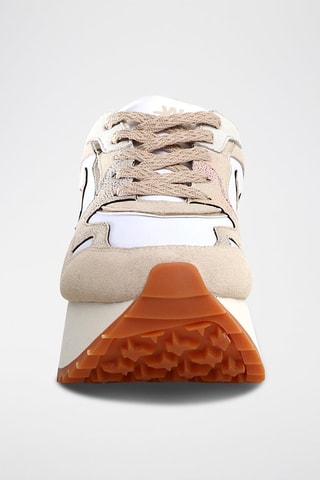 Baskets plateformes en cuir - Beige