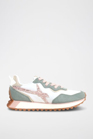 Baskets en cuir - Vert d’eau