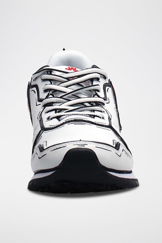 Baskets en cuir de veau - Blanc et rouge