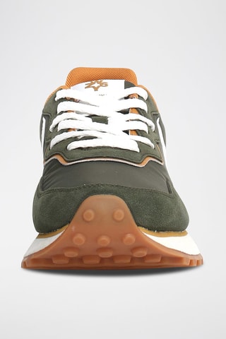 Baskets en nubuck - Kaki et blanc