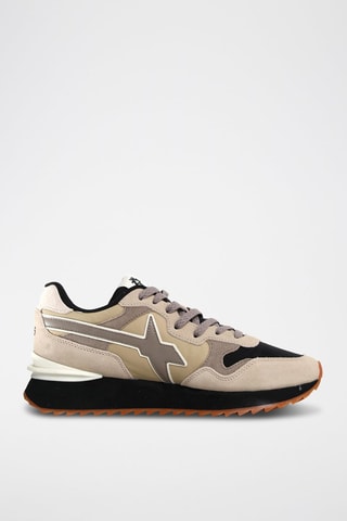 Baskets en nubuck - Taupe et noir