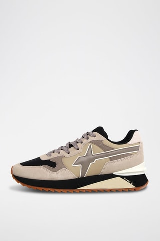 Baskets en nubuck - Taupe et noir