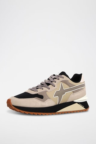 Baskets en nubuck - Taupe et noir