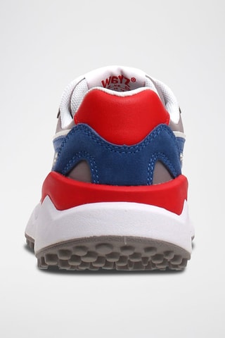 Sneakers en nubuck Wolf - Gris et bleu électrique