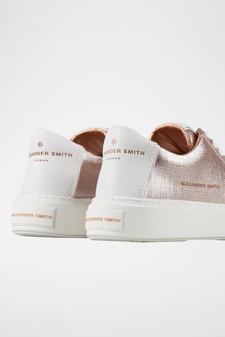 Sneakers vernies en cuir - Rose métallisé
