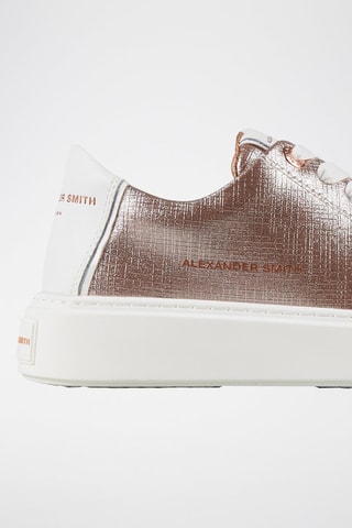 Sneakers vernies en cuir - Rose métallisé