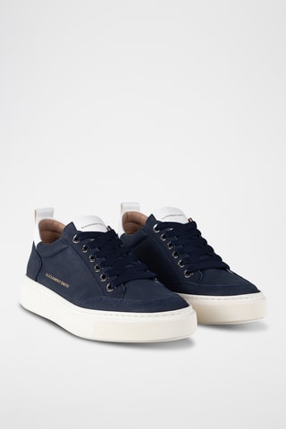 Baskets en cuir - Bleu marine et blanc