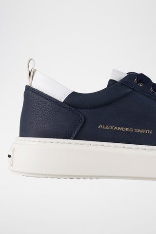 Baskets en cuir - Bleu marine et blanc