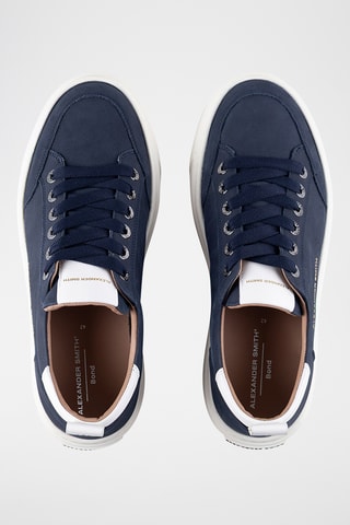 Baskets en cuir - Bleu marine et blanc