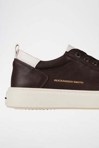 Baskets en cuir - Marron foncé et blanc