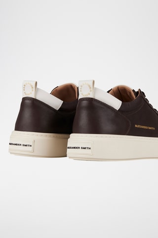 Baskets en cuir - Marron foncé et blanc