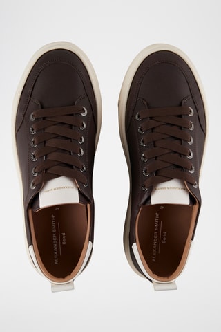 Baskets en cuir - Marron foncé et blanc