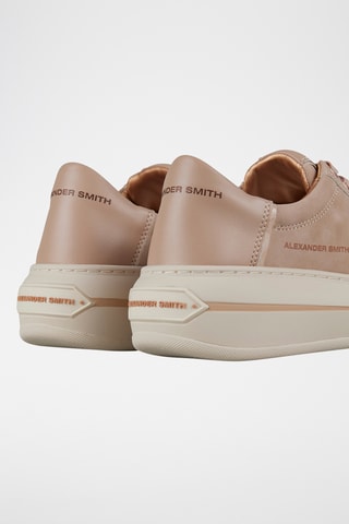 Baskets plateformes en cuir - Rose poudré