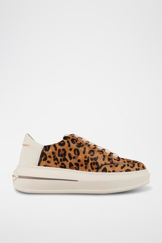 Baskets plateformes en nubuck - Doré