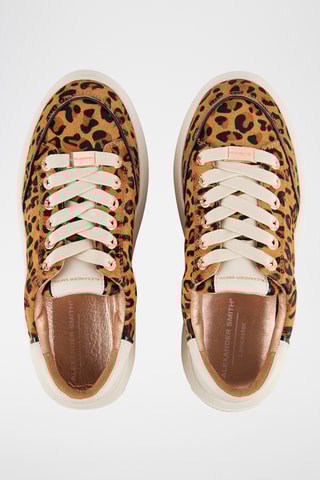 Baskets plateformes en nubuck - Doré