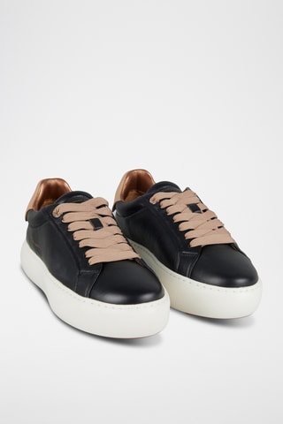 Baskets plateformes en cuir - Noir