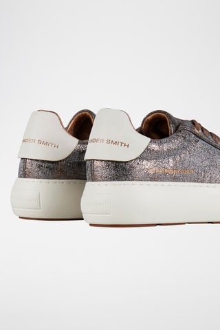 Baskets plateformes en cuir - Argenté