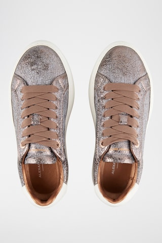 Baskets plateformes en cuir - Argenté