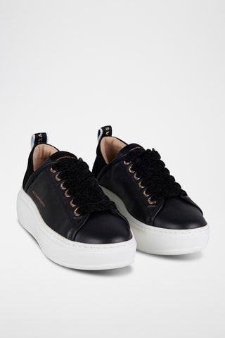 Baskets plateformes en cuir - Noir
