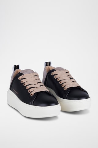 Baskets plateformes en cuir - Noir