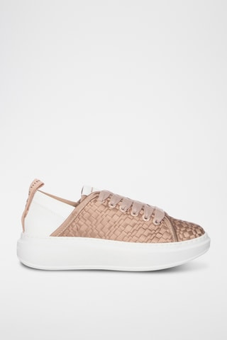 Baskets plateformes en cuir - Doré