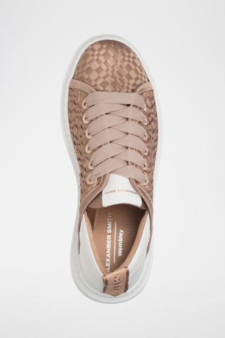 Baskets plateformes en cuir - Doré