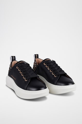 Baskets plateformes en cuir - Noir