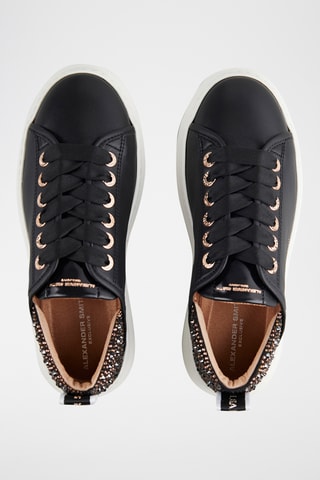 Baskets plateformes en cuir - Noir